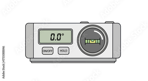 Digital Inclinometer with Bubble Level and LCD Display.