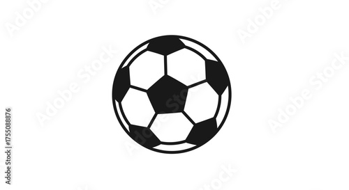 Classic Black and White Soccer Ball Illustration for Sports.