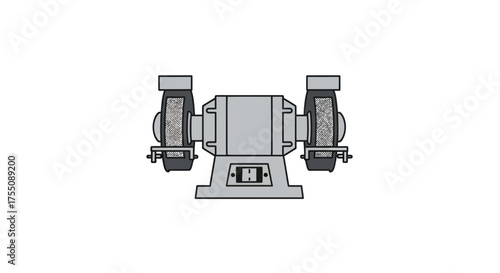 Industrial Bench Grinder Machine with Dual Abrasive Wheels.