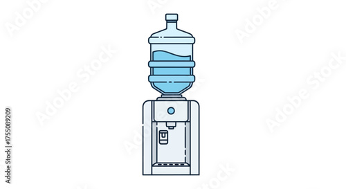 Modern Water Cooler Dispenser with Full Water Bottle.