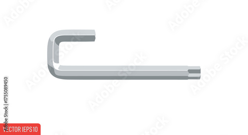 Shiny Silver Torx L-Wrench Tool for Mechanical Fastening.