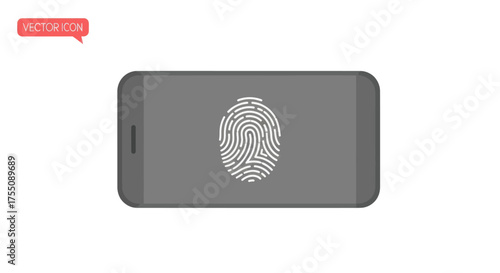 Smartphone Displaying Fingerprint Authentication for Security Access.