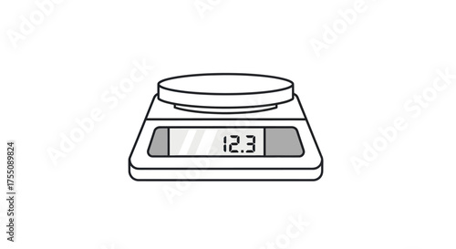 Digital Kitchen Scale with Display Showing 123.