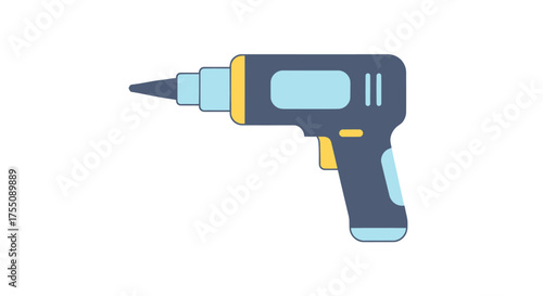 Modern Cordless Electric Drill with Blue and Yellow Accents.