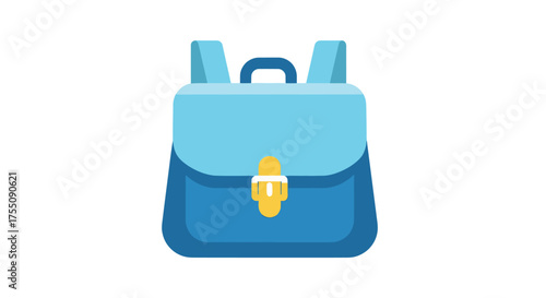 Cartoon Illustration of a Blue and Light Blue Backpack.