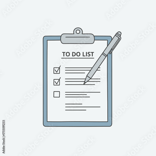 To do list clipboard and pen illustration