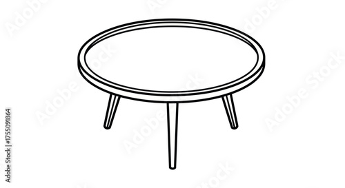 Round Coffee Table with Three Legs Minimalist Design.