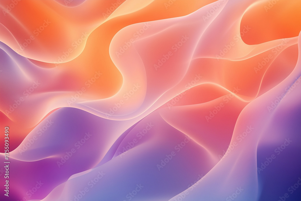 Obraz premium Abstract Pastel-Colored Flowing Fabric with Smooth Texture and Gradient Background – Soft Waves and Elegant Motion Concept