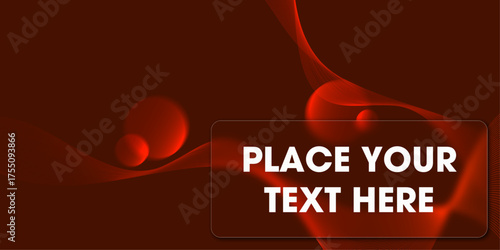 Background design with waves abstract and glass effect text box