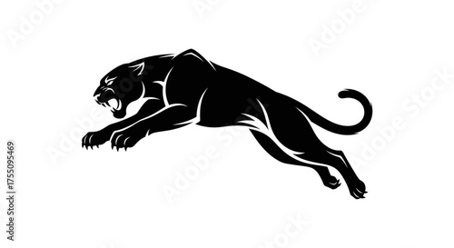 Illustration of a black panther, perfect for a sports team logo design