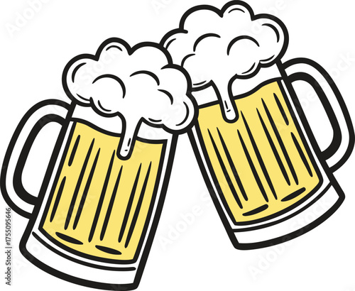 Beer mug silhouette Vector isolated on white background