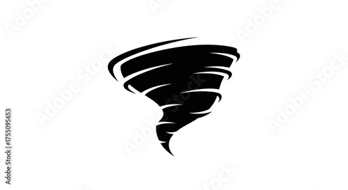 Tornado illustration, representing natural disaster, severe weather, and destructive force