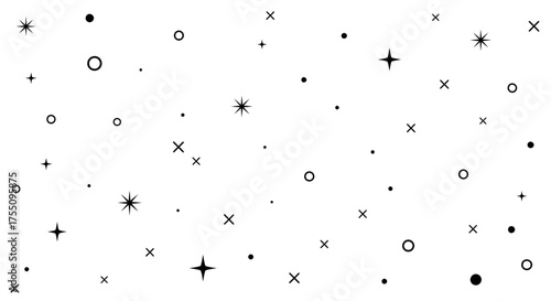 Celestial pattern of stars and circles, a simple and elegant cosmic design
