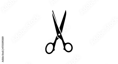 Open scissors cutting tool symbol of cutting, tailoring, and craftsmanship