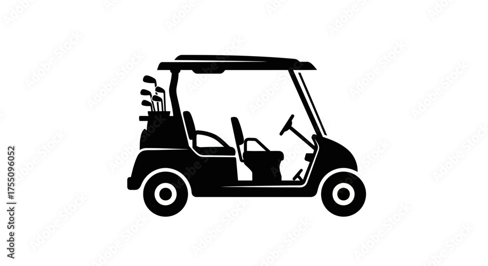 Fototapeta premium Illustration of a golf cart, a vehicle used to transport golfers and equipment
