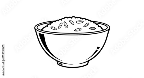 Illustration of a bowl of rice, a staple food in many cultures worldwide