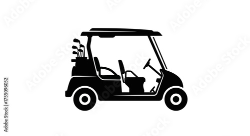 Illustration of a golf cart, a vehicle used to transport golfers and equipment