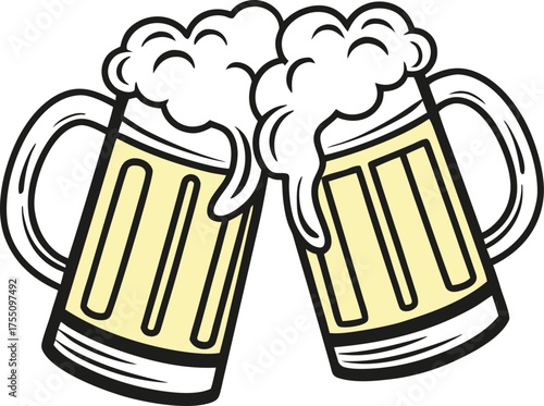 Beer mug silhouette Vector isolated on white background