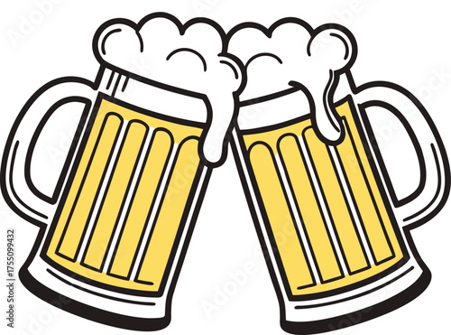 Beer mug silhouette Vector isolated on white background