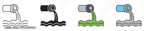Wastewater icon set collection on white background. Vector illustration .