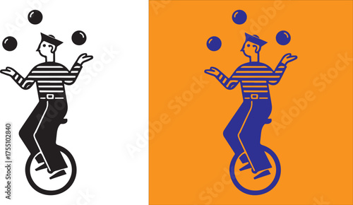 Black and white graphic of leg and wheel for mobility
