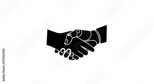 Symbol of partnership and collaboration between human and artificial intelligence