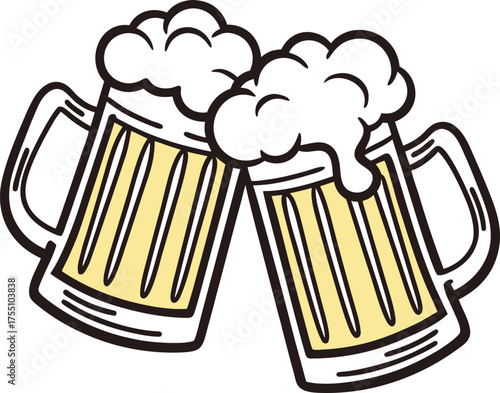 Beer mug silhouette Vector isolated on white background