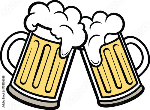 Beer mug silhouette Vector isolated on white background