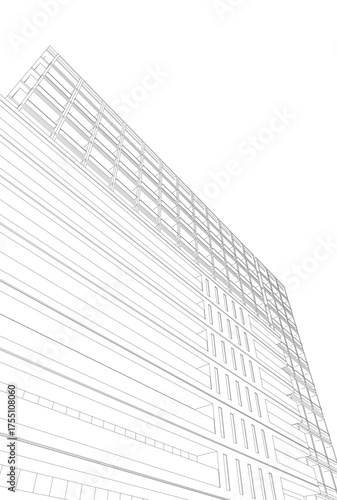 Modern building architectural 3d illustration