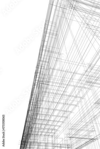 Modern building architectural 3d illustration