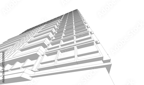 Modern building architectural 3d illustration