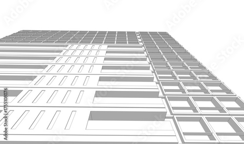 Modern building architectural 3d illustration
