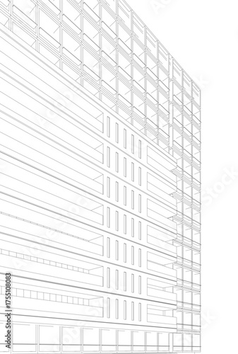 Modern building architectural 3d illustration