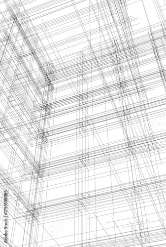 Modern building architectural 3d illustration
