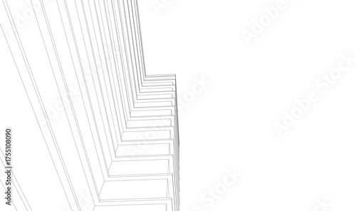 Modern building architectural 3d illustration