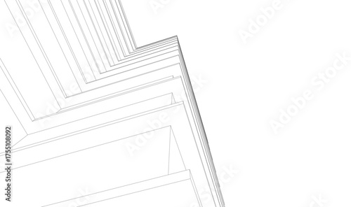 Modern building architectural 3d illustration