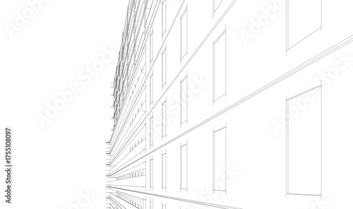 Modern building architectural 3d illustration