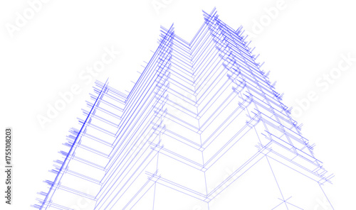 Modern building architectural 3d illustration