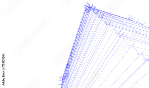 Modern building architectural 3d illustration
