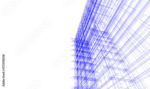 Modern building architectural 3d illustration