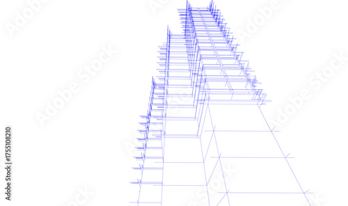 Modern building architectural 3d illustration