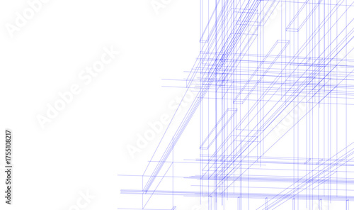 Modern building architectural 3d illustration