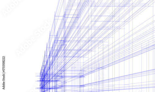 Modern building architectural 3d illustration