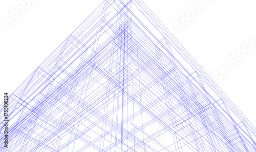 Modern building architectural 3d illustration