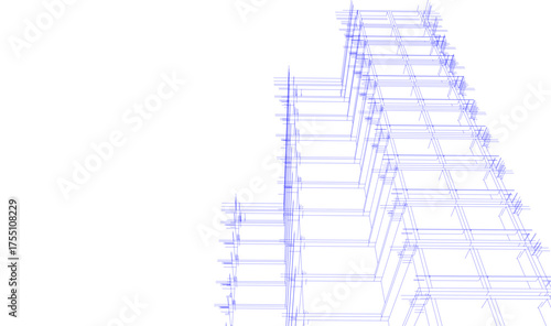 Modern building architectural 3d illustration