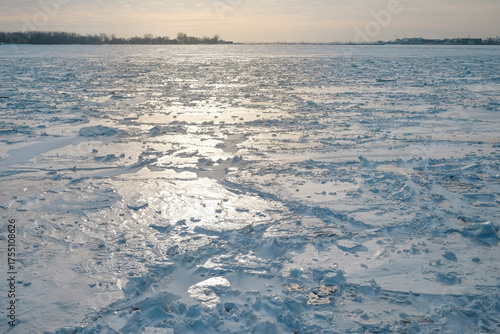 Frozen lake ice