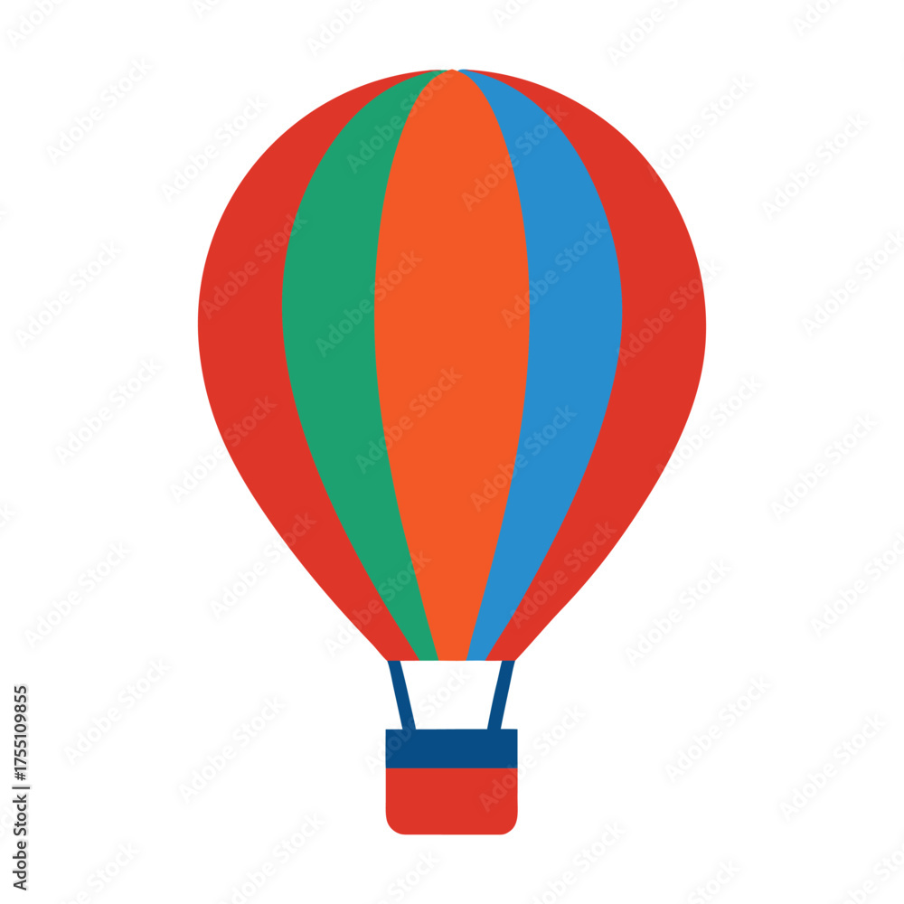 Naklejka premium Vector illustration of hot air balloon, colorful and flat design style isolated on white background.