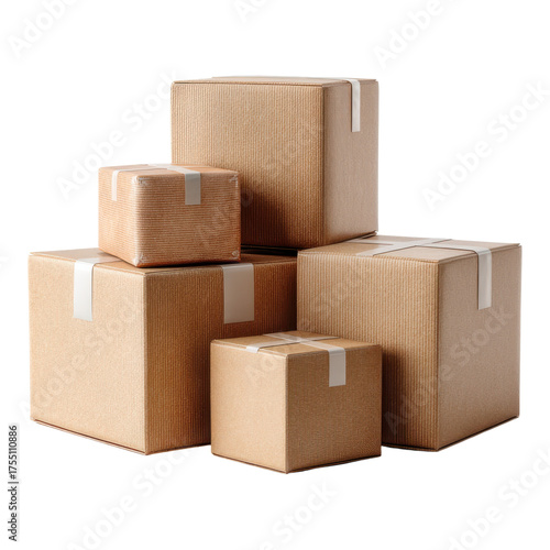 Stacked Brown Cardboard Boxes for Shipping and Storage Purpose
