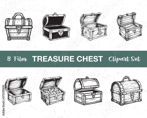 Treasure Chest Sketch SVG Bundle