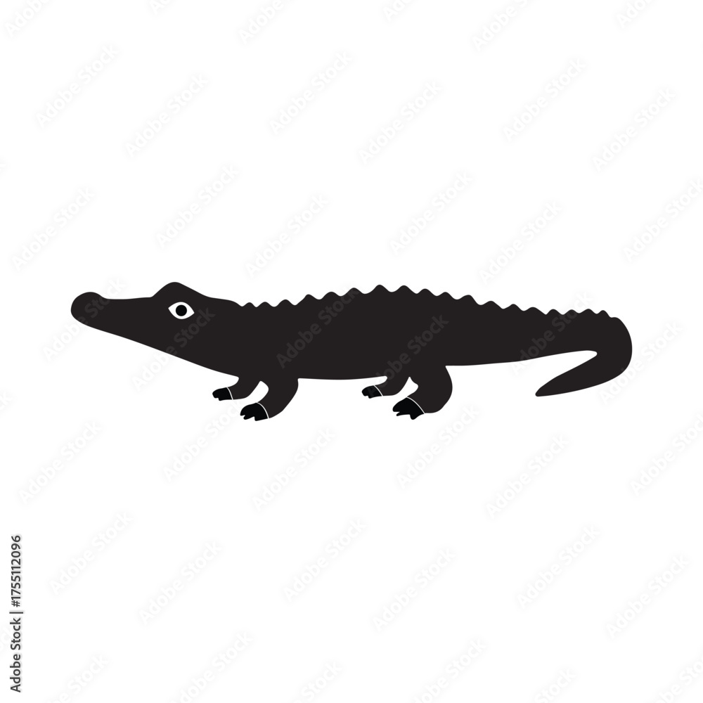 Naklejka premium PrintCrocodile and alligator silhouette set Isolated on White Background. Crocodile Vector Illustration. Crocodile Art work.